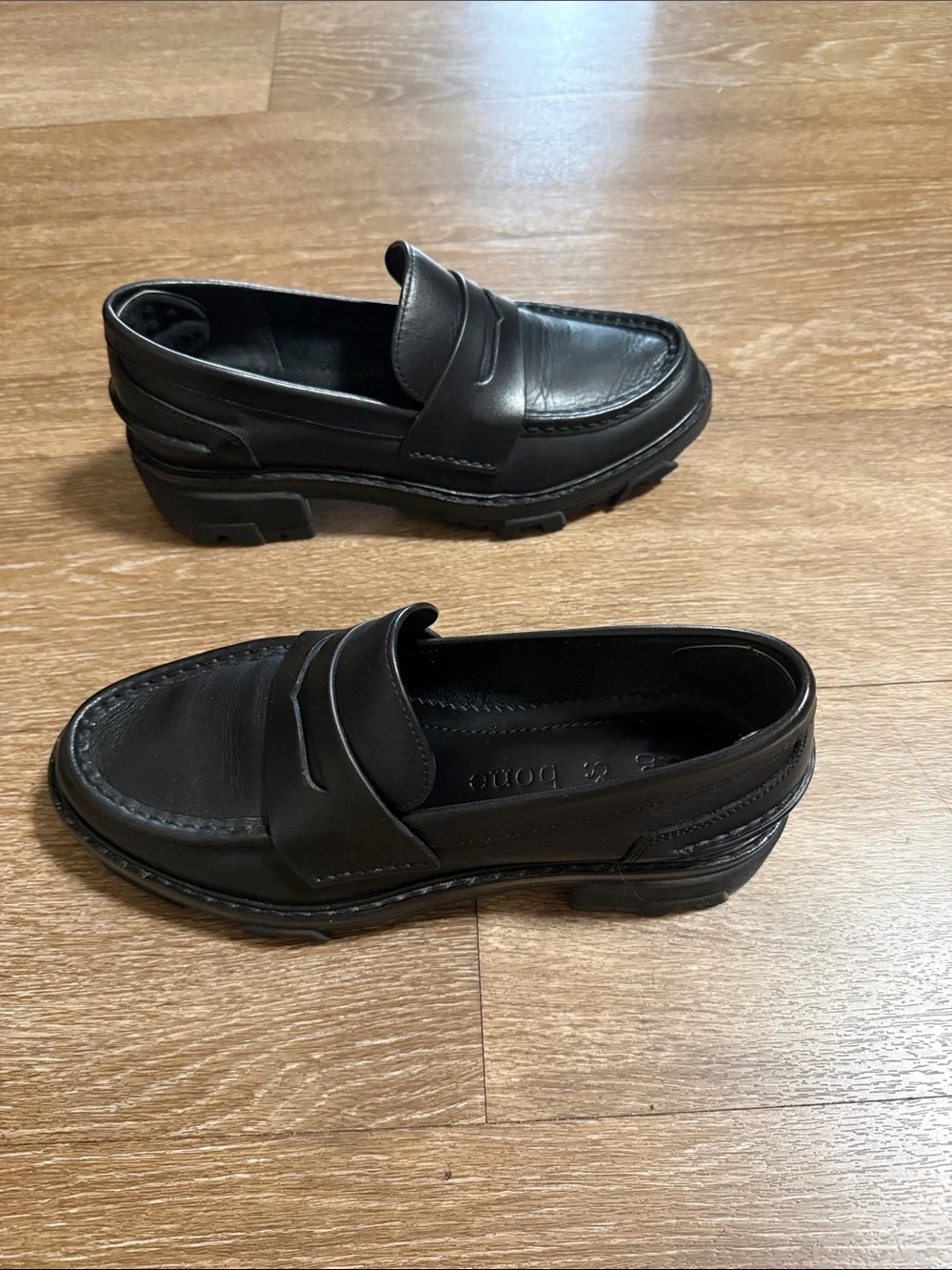 rag & bone Black Leather Women's Loafers